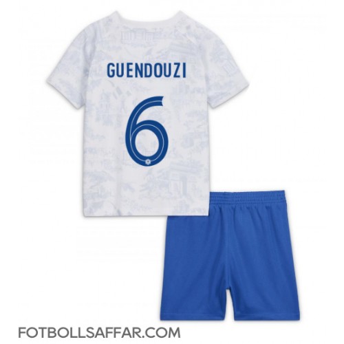 Frankrike Matteo Guendouzi #6 Bortadräkt Barn VM 2022 Kortärmad (+ Korta byxor)